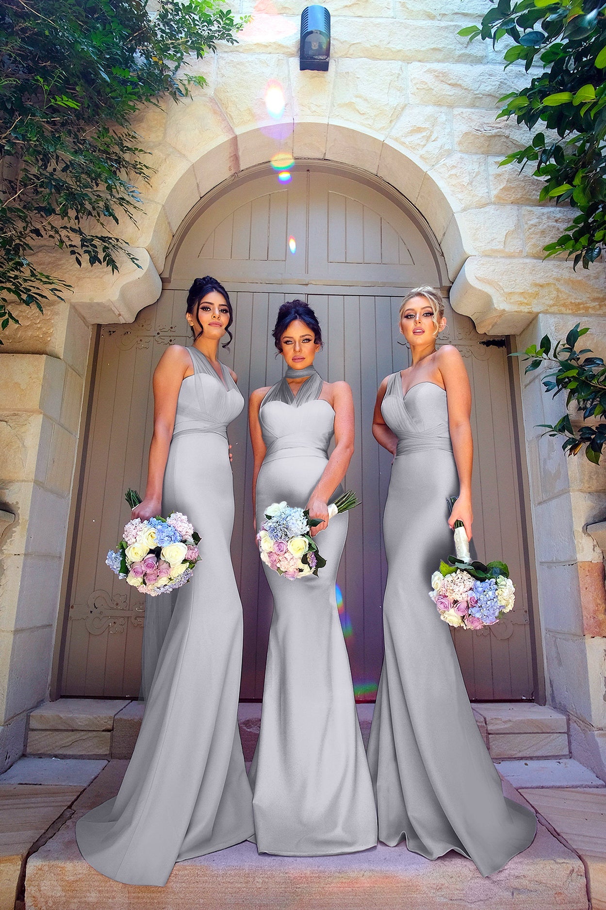 silver strapless bridesmaid dress Melisandre Gown | Strapless Gown