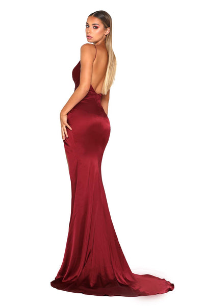 HUGO GOWN DEEP RED